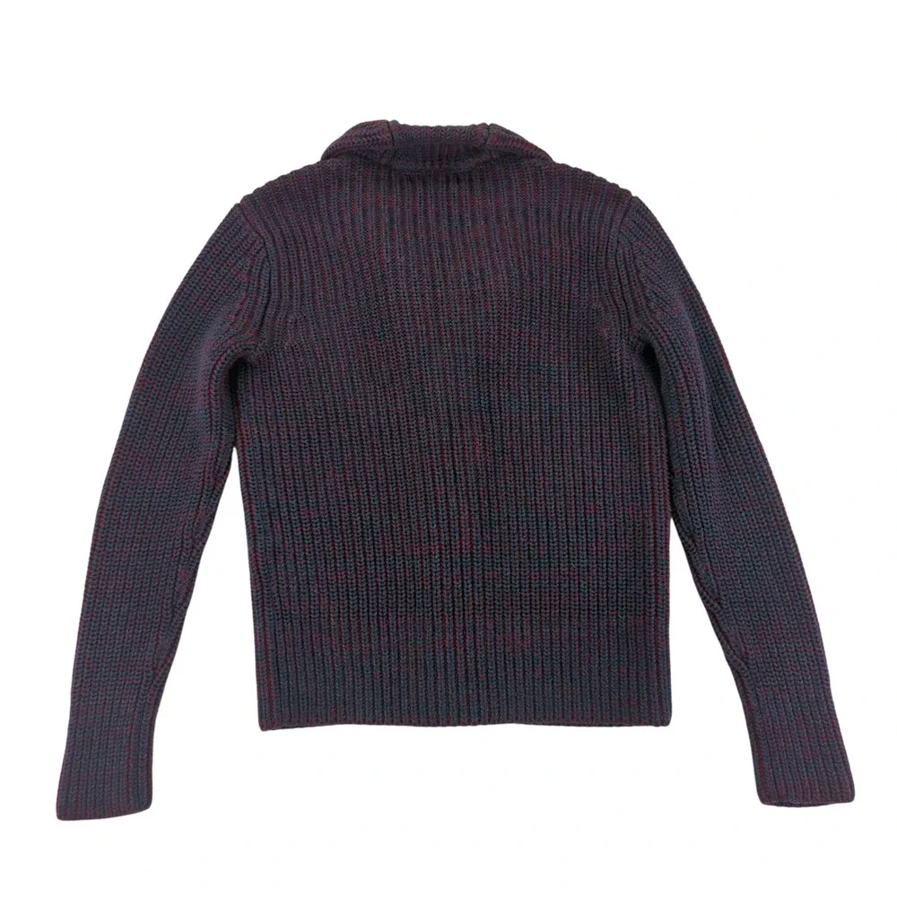 Banana Republic Shawl‎ Collar Cardigan Sweater Burgundy Navy Marl Knit Men Small